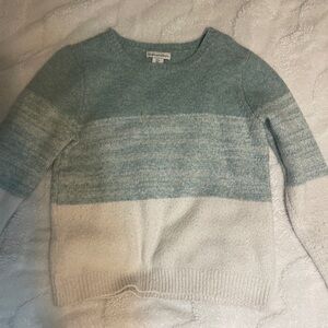 cupcakes & cashmere Teal and Cream Sweater